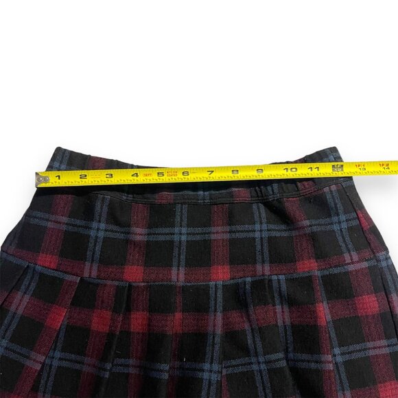 Abercrombie Kids Girls Plaid Pleated Skirt 11/12 Red & Black Cotton Blend - Picture 8 of 10